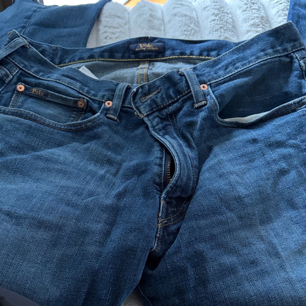Hampton Relaxed Straight Polo Ralph Lauren Darker Denim Jeans - 34x30 - Picture 2 of 6